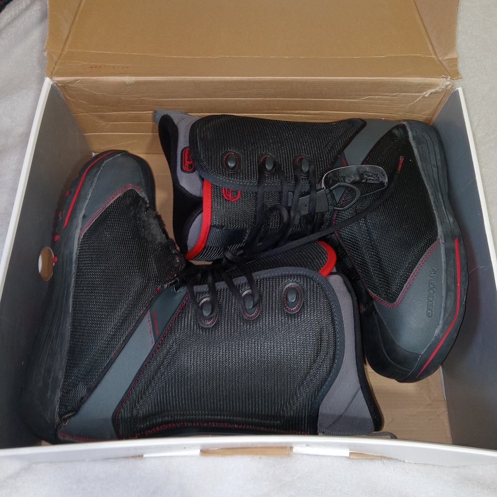 Ride Orion Snowboard Boots Mens Size 10 Black Red Lace Up All Mountain READ